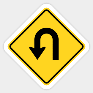 U-Turn Sign Sticker